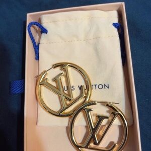 Large Louis Vuitton Gold Hoops